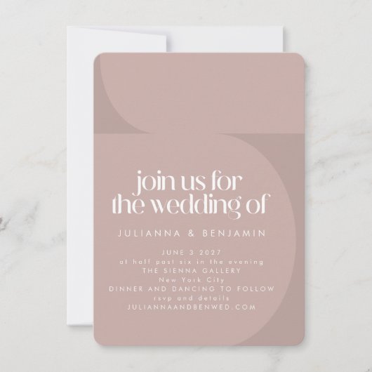 Moderne Mauve Geometric in einer Hochzeit Einladung (Vorderseite)