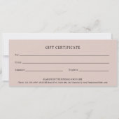 Moderne Mauve Moon Phasen Elegantes Geschenkzertif (Rückseite)