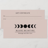 Moderne Mauve Moon Phasen Elegantes Geschenkzertif (Vorne/Hinten)