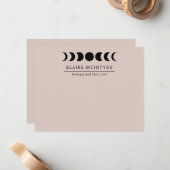 Moderne Mauve Moon Phases Elegant Mitteilungskarte (Vorderseite/Rückseite Beispiel)