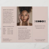 Moderne Mauve Moon Phases Elegante Tri-fold Brosch (Vorderseite)