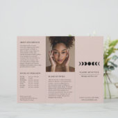 Moderne Mauve Moon Phases Elegante Tri-fold Brosch (Stehend Vorderseite)