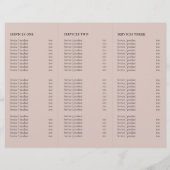 Moderne Mauve Moon Phases Elegante Tri-fold Brosch (Rückseite)