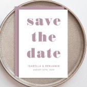 Moderne Mauve Pink Typografy Wedding Save The Date