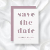 Moderne Mauve Pink Typografy Wedding Save The Date