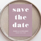 Moderne Mauve Typografy Wedding Save The Date