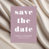 Moderne Mauve Typografy Wedding Save The Date