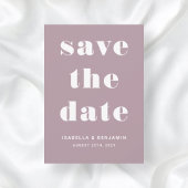 Moderne Mauve Typografy Wedding Save The Date