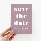 Moderne Mauve Typografy Wedding Save The Date