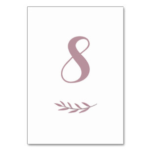 Moderne Mauve Wedding Tischnummern