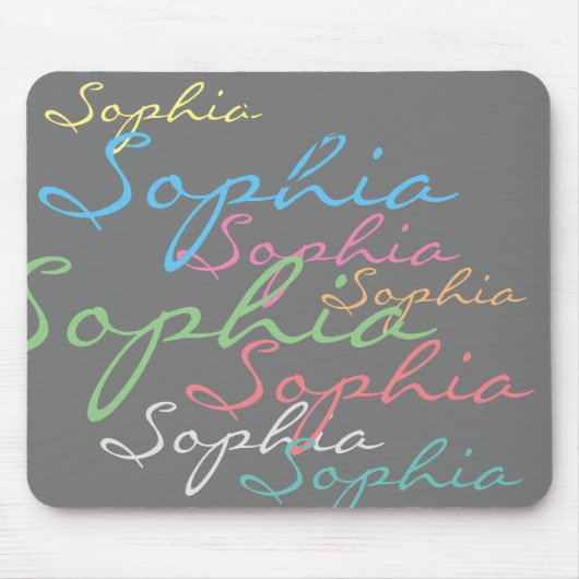 Moderne Maximalistische Individuelle Name Einzigar Mousepad (Vorne)