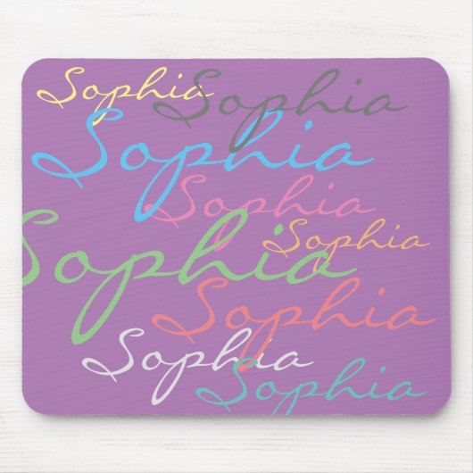 Moderne Maximalistische Individuelle Name Einzigar Mousepad (Vorne)