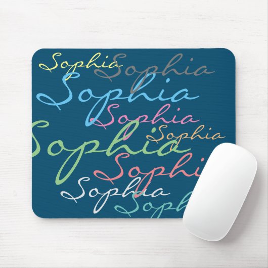 Moderne Maximalistische Individuelle Name Einzigar Mousepad (Mit Mouse)