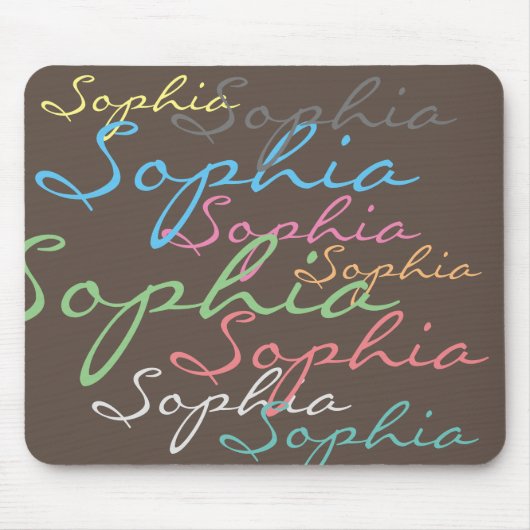 Moderne Maximalistische Individuelle Name Einzigar Mousepad (Vorne)