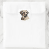 MODERNE ME Labrador Retriever bestickte Design Quadratischer Aufkleber (Tasche)