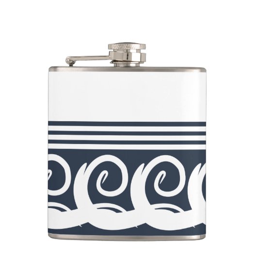 Moderne Meander Key Flask Flachmann (Vorderseite)