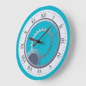 Moderne mechanische Gänge in jeder Farbe Große Wanduhr (Winkel)