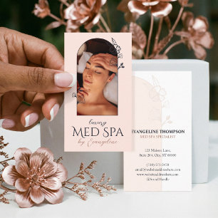 Moderne Med-Spa-Wellness-Blumen-Rosenbogen-Foto Visitenkarte