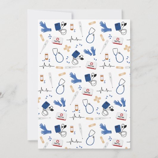 Moderne Medical Doctor Nurse Med Graduation Party Einladung (Rückseite)