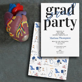 Moderne Medical Doctor Nurse Med Graduation Party Einladung