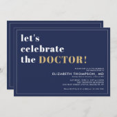 Moderne Medical School Grad Doktor Graduation Part Einladung (Vorne/Hinten)