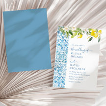 Moderne mediterrane blaue Fliesen und Lemon Weddin