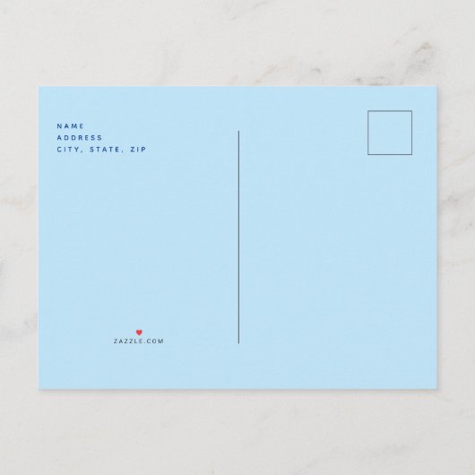 Moderne mediterrane Blauen und Zitronen Save the D Ankündigungspostkarte (Rückseite)