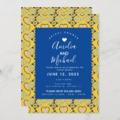 Moderne mediterrane Bridal Romantische Liebe Tiles Einladung (Vorne/Hinten)