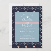 Moderne mediterrane Bridal Romantische Liebe Tiles Einladung (Vorderseite)