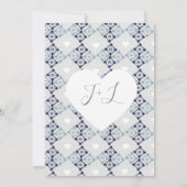 Moderne mediterrane Fliesen mit Herz Save the Date Einladung (Rückseite)