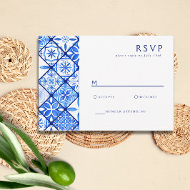 Moderne mediterrane Hochzeit RSVP Karte