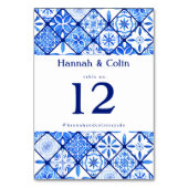 Moderne mediterrane Hochzeit Tischnummer (Rückseite)