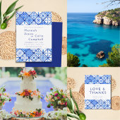 Moderne mediterrane Hochzeit Weinetikett