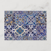 Moderne mediterrane Hochzeitdetails QR-Code Begleitkarte (Rückseite)