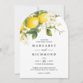 Moderne mediterrane Lemon Arch Wedding Einladung (Vorderseite)