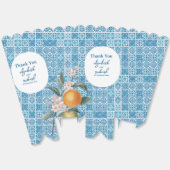 Moderne mediterrane Lemon Blue Tiles Wedding Favo Geschenkschachtel (Ungeklappt)