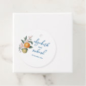 Moderne mediterrane Lemon Blue Tiles Wedding Geschenkanhänger (Beispiel)
