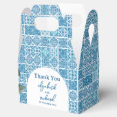 Moderne mediterrane Lemon Blue Tiles Wedding Geschenkschachtel (Geöffnet)