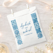 Moderne mediterrane Lemon Blue Tiles Wedding Geschenktütchen (Ausgeschnitten)