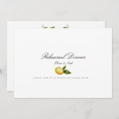 Moderne Mediterrane Lemon Probe Dinner Card Dankeskarte (Vorne/Hinten)
