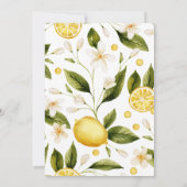 Moderne mediterrane Lemon Verlobung Einladung (Rückseite)