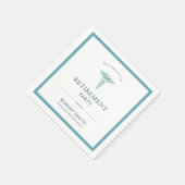 Moderne medizinische Caduceus-Ruhestandsfeier Serviette (Ecke)