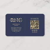 Moderne medizinische Krankenpflege Monogram Caduce Visitenkarte (Rückseite)