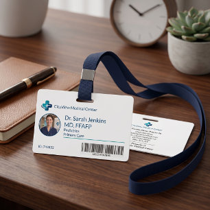 Moderne medizinische Mitarbeiter-Foto Gesundheitsm Ausweis