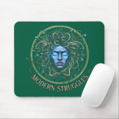 Moderne Medusa-Tech-Probleme - Cyberpunk Griechenl Mousepad (Mit Mouse)