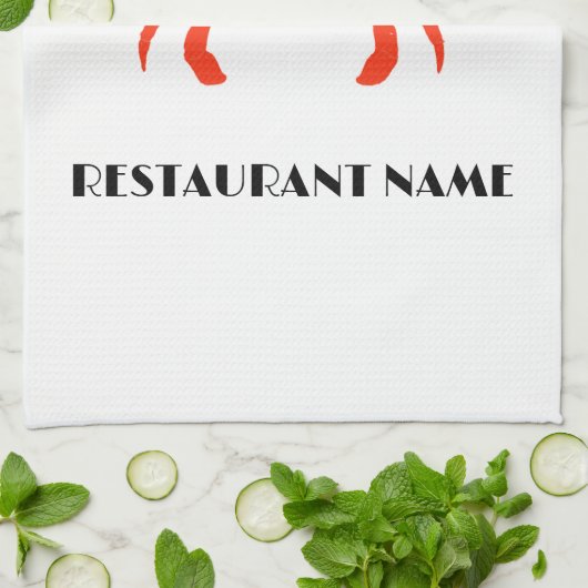 Moderne Meeresfrüchte begrüßen Rote Krebse Gewürze Geschirrtuch (Gefaltet)