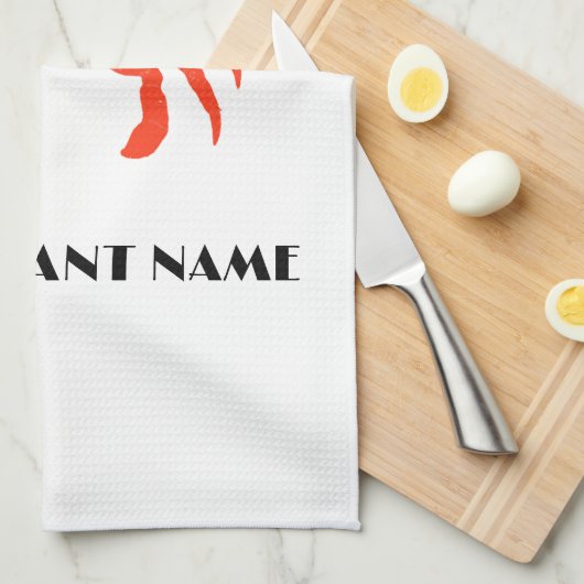 Moderne Meeresfrüchte begrüßen Rote Krebse Gewürze Geschirrtuch (Viertel Falte)