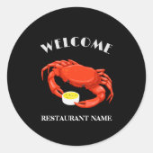 Moderne Meeresfrüchte Begrüßung Rote Kräuterbutter Runder Aufkleber (Vorderseite)