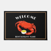 Moderne Meeresfrüchte Willkommen Rote Krabbensuppe Fußmatte (Vorderseite)