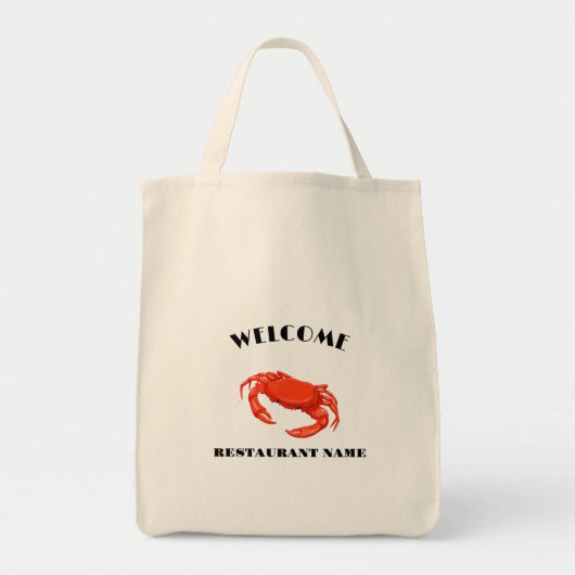 Moderne Meeresfrüchte Willkommen Roter Krebs indiv Tragetasche (Vorne)